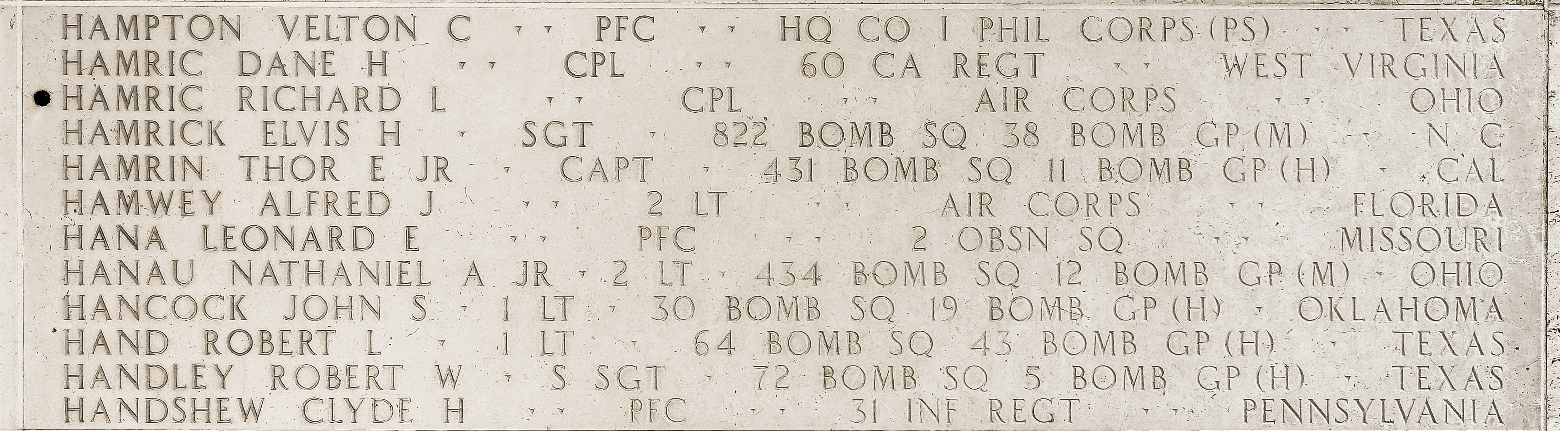 Elvis H. Hamrick, Sergeant